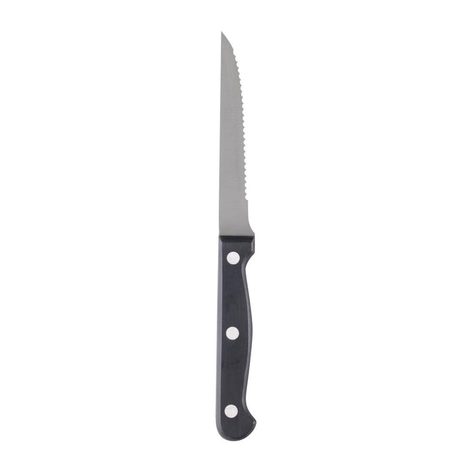 Couteaux à viande manche noir (lot de 12) - Olympia