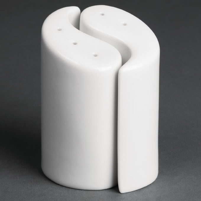 Salières et poivrières Ying Yang Whiteware 95 mm (lot de 12) - Olympia