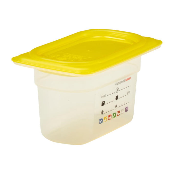 Bac en polypropylène Safetrak IML GN 1/9 100 mm - Cambro