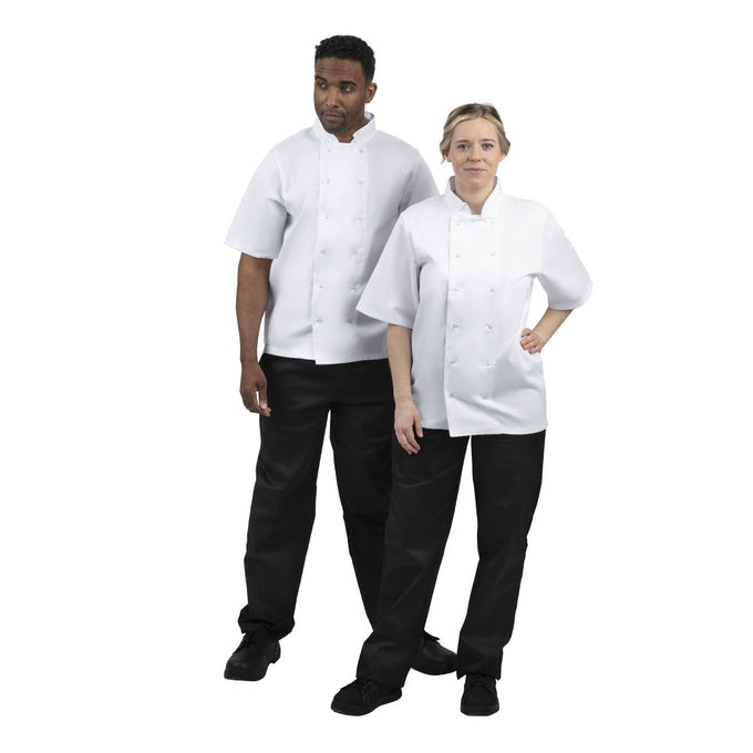 Veste de cuisine mixte Boston manches courtes blanche - Whites Chefs Clothing