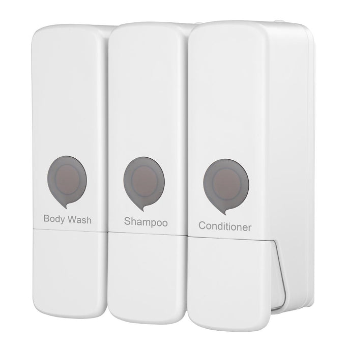 Distributeur de douche triple blanc - L 213 x P 94 x H 227 mm - Jantex