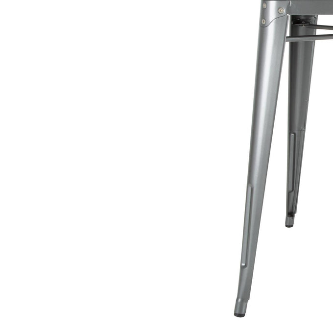Table carrée en acier gris métallisé Bistro 668 mm - Bolero