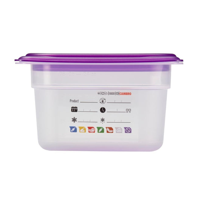 Bac en polypropylène Safetrak IML GN 1/9 100 mm - Cambro