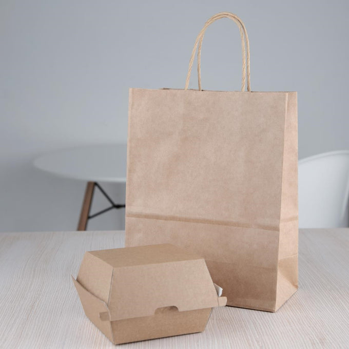 Petites boîtes hamburger compostables kraft 105 mm (lot de 200) - Fiesta Compostable