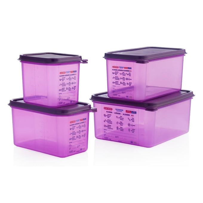 Bac hermétique violet antiallergénique GN1/6 2,6 L - Araven