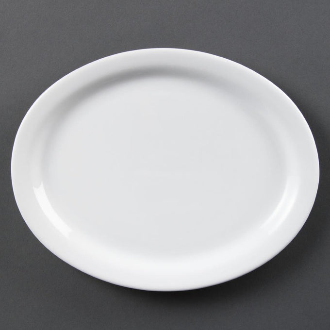 Assiettes Ovales Blanches 250 mm (lot de 6) - Olympia
