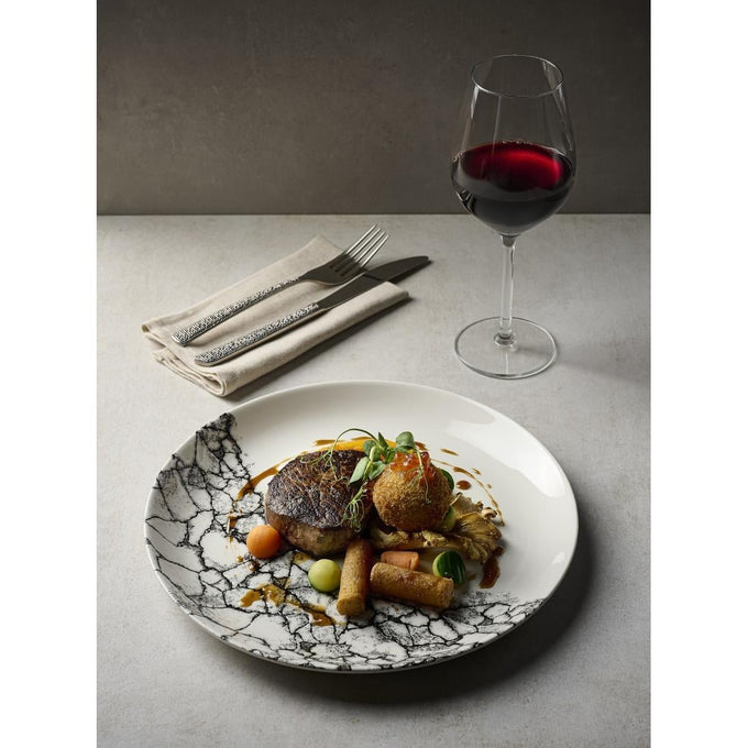 Assiettes rondes Kintsugi Accents Quartz Black Evolve 165 mm (lot de 12) - Churchill