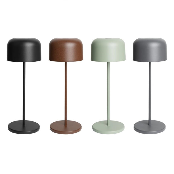 Lampe de table avec abat-jour rond Lucca noire 300 mm - Olympia