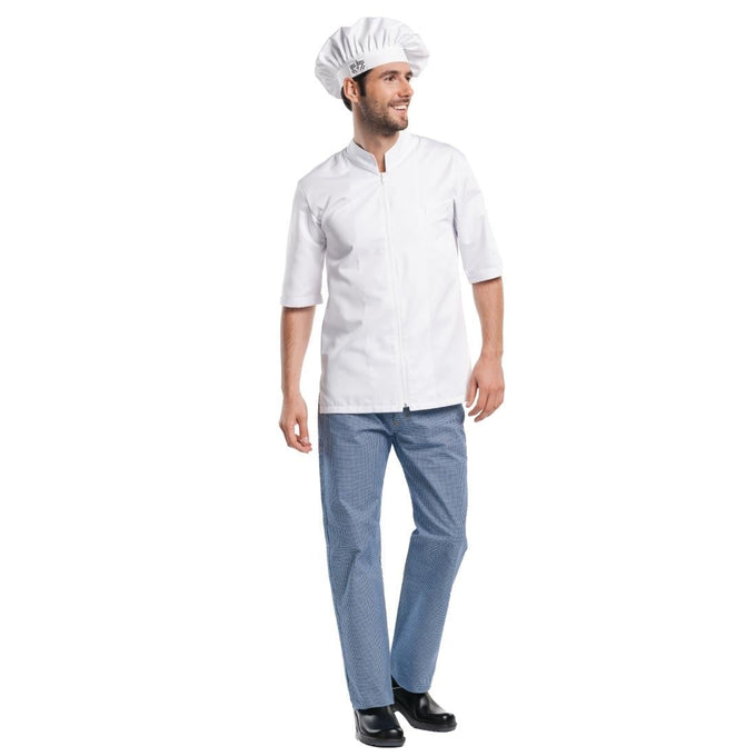 Veste de cuisine mixte Monza manches courtes blanche - Chaud Devant
