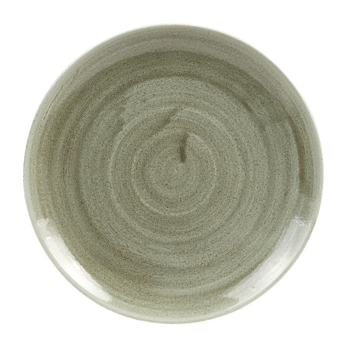 Assiettes rondes Stonecast Patina Antique Green 217 mm (lot de 12) - Churchill