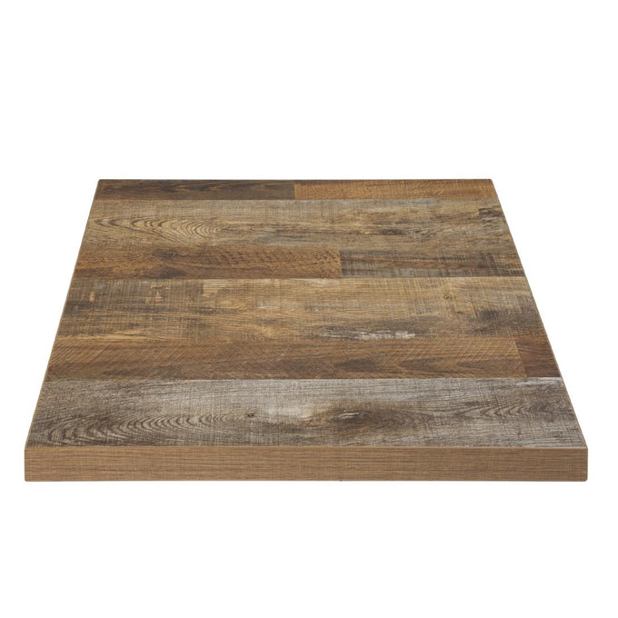 Plateau de table carré effet bois vieilli - 70 cm - Bolero
