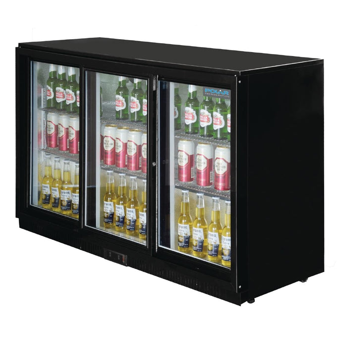 Arrière-bar trois portes coulissantes Série G noir 330 L - Polar