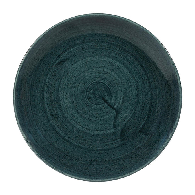 Assiettes rondes Stonecast Patina Rustic Teal 217 mm (lot de 12) - Churchill