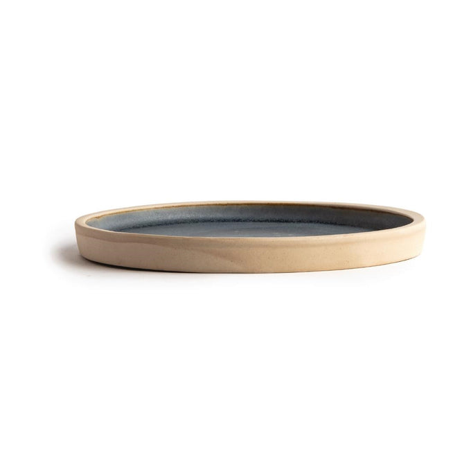 Assiettes plates bord droit granit bleu Canvas 180 mm (lot de 6) - Olympia