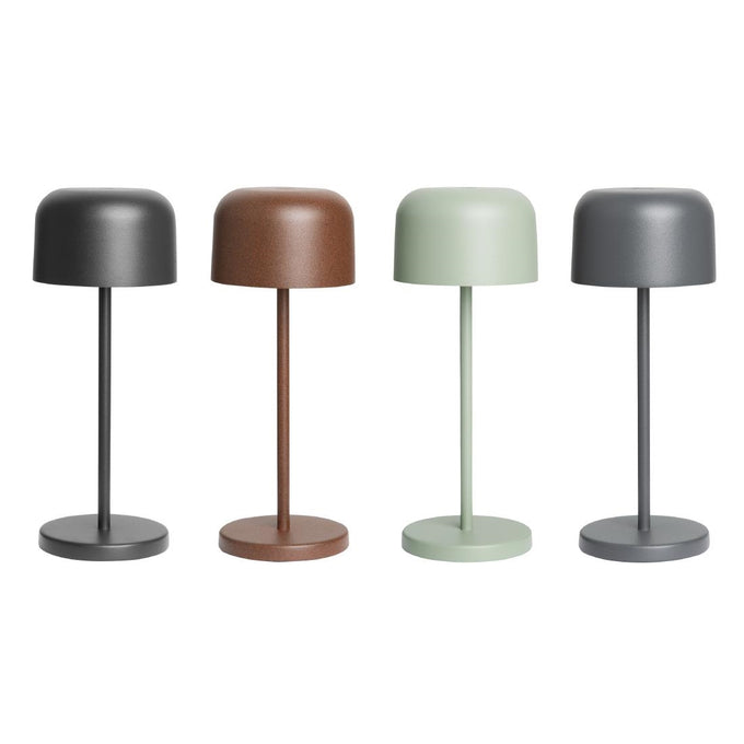 Lampe de table avec abat-jour rond Lucca verte 200 mm - Olympia