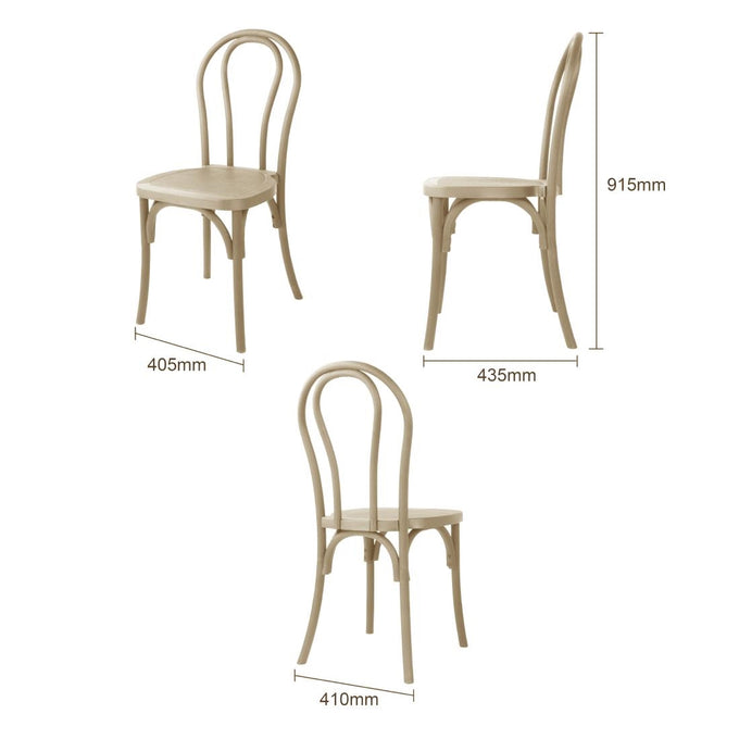 Chaises en résine style bois courbé Soho coloris naturel (lot de 4) - Bolero