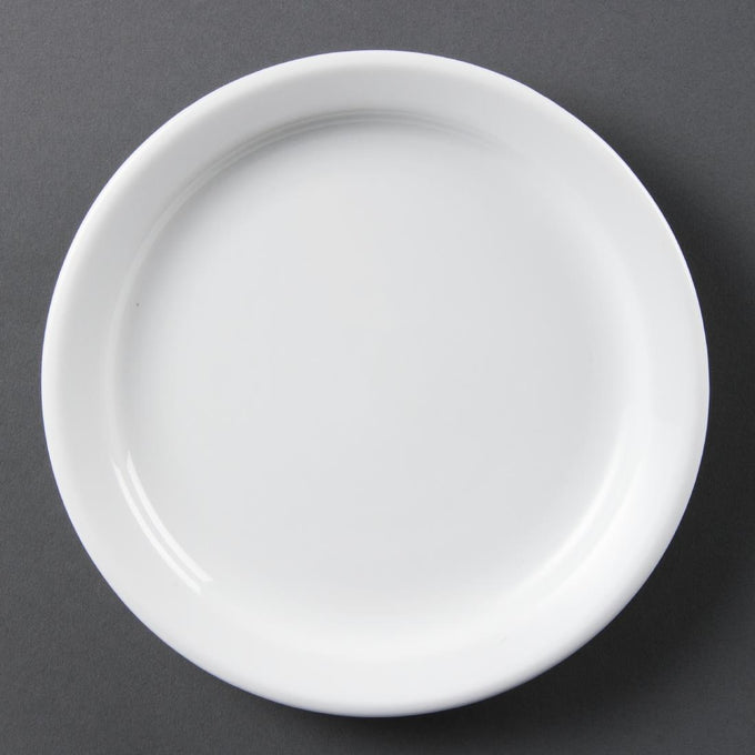 Assiettes à bord étroit Whiteware 180 mm (lot de 12) - Olympia
