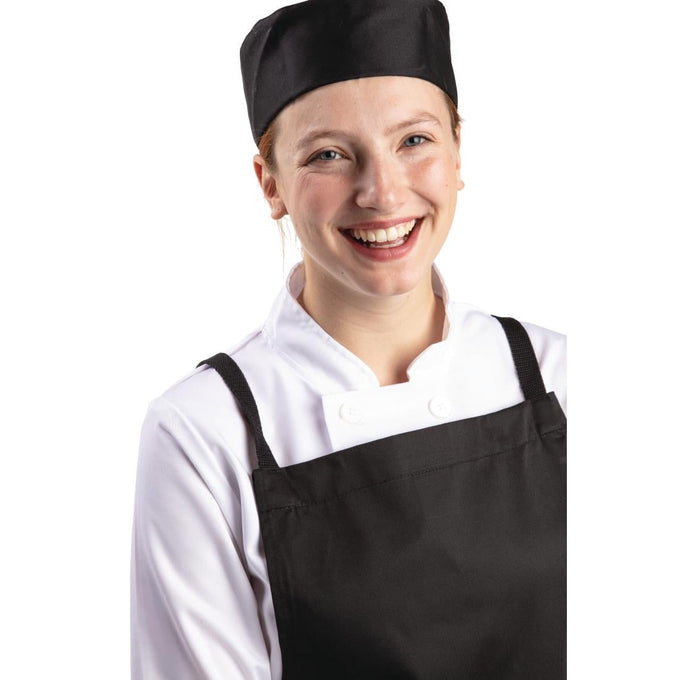 Calot de cuisine en polycoton noir - Whites Chefs Clothing