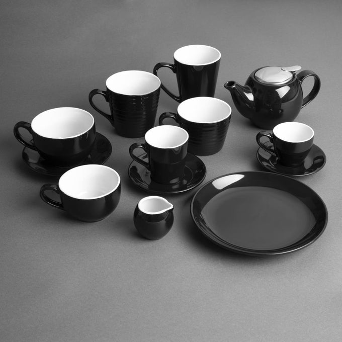 Soucoupes expresso Café noires 116 mm (lot de 12) - Olympia