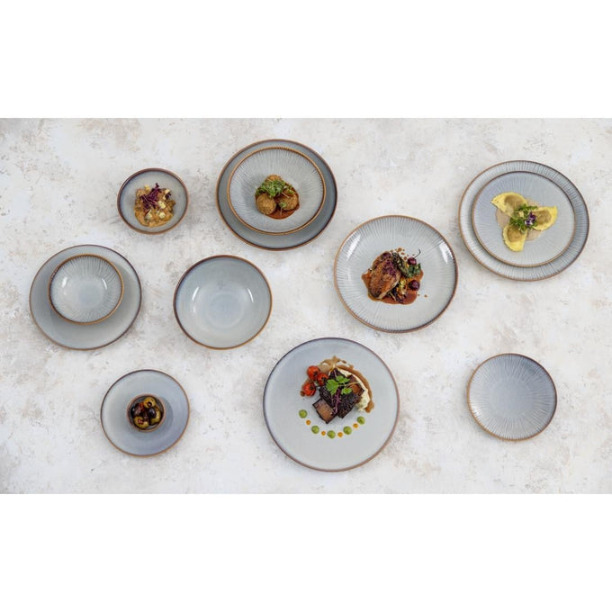 Assiettes Plates Drift Gris Uni 230 mm (lot de 6) - Olympia