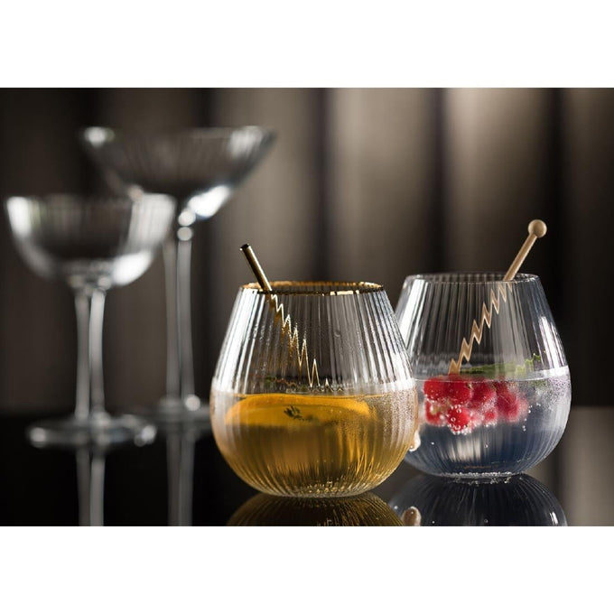 Verres à gin sans pied bord doré Hayworth 650 ml (lot de 6) - Utopia