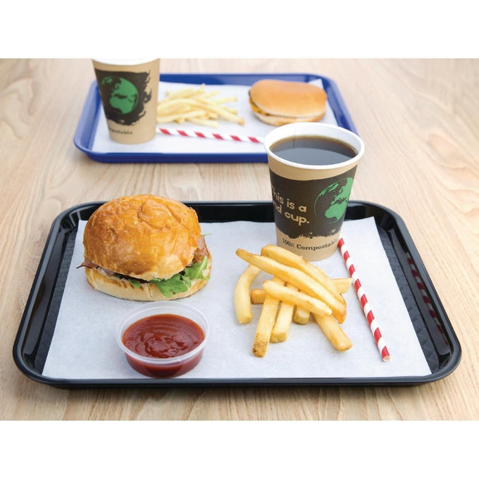 Plateau fast food en plastique Kristallon noir 275 × 353 mm - Olympia