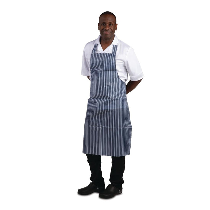 Tablier bavette déperlant bleu et blanc - Whites Chefs Clothing