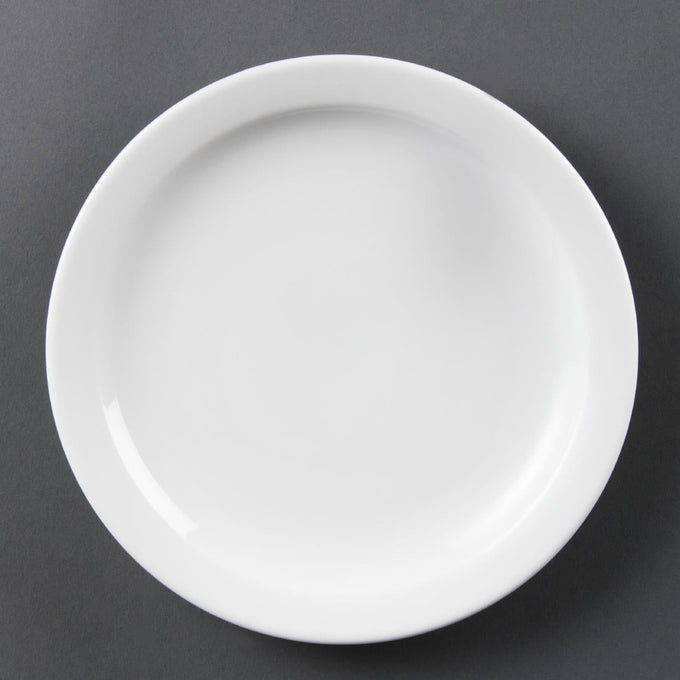 Assiettes à bord étroit Whiteware 202 mm (lot de 12) - Olympia