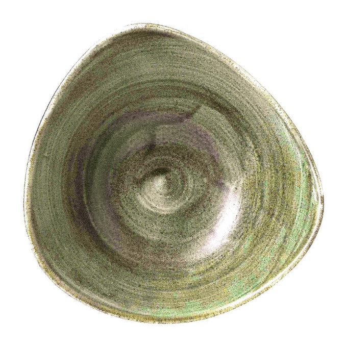 Bols triangulaires Stonecast Patina Lotus Burnished Green 178 mm (lot de 12) - Churchill