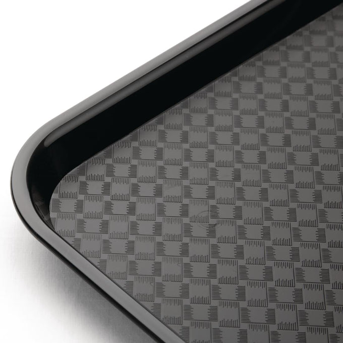 Plateau fast food en plastique Kristallon noir 275 × 353 mm - Olympia