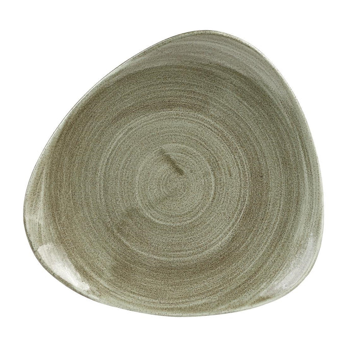 Assiettes triangulaires Stonecast Patina Antique Green 229 mm (lot de 12) - Churchill