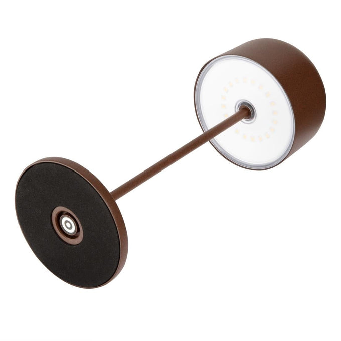 Lampe de table avec abat-jour rond Lucca marron 300 mm - Olympia