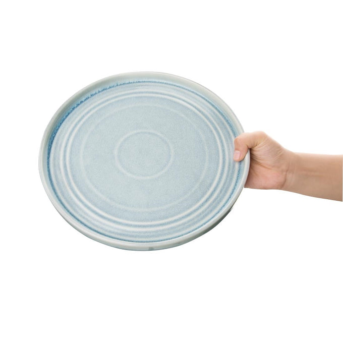 Assiettes rondes plates Cavolo bleu cristallin 270 mm (lot de 4) - Olympia