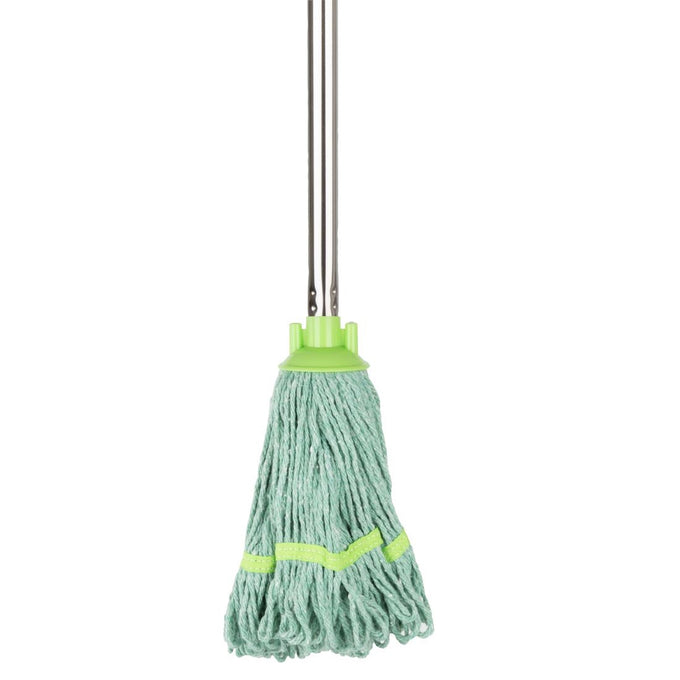 Tête serpillière à franges bande verte 200 g - Jantex