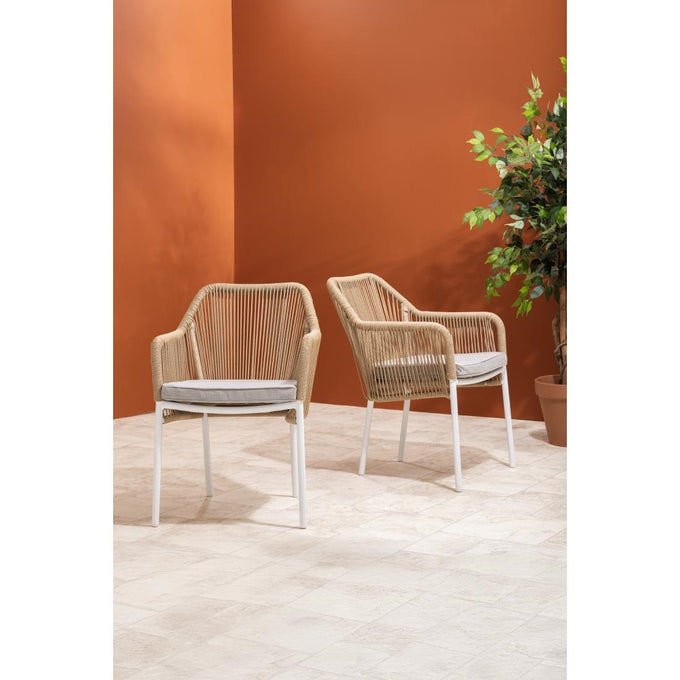 Fauteuils d'extérieur en rotin PE tressé Bay miel (lot de 2) - Bolero