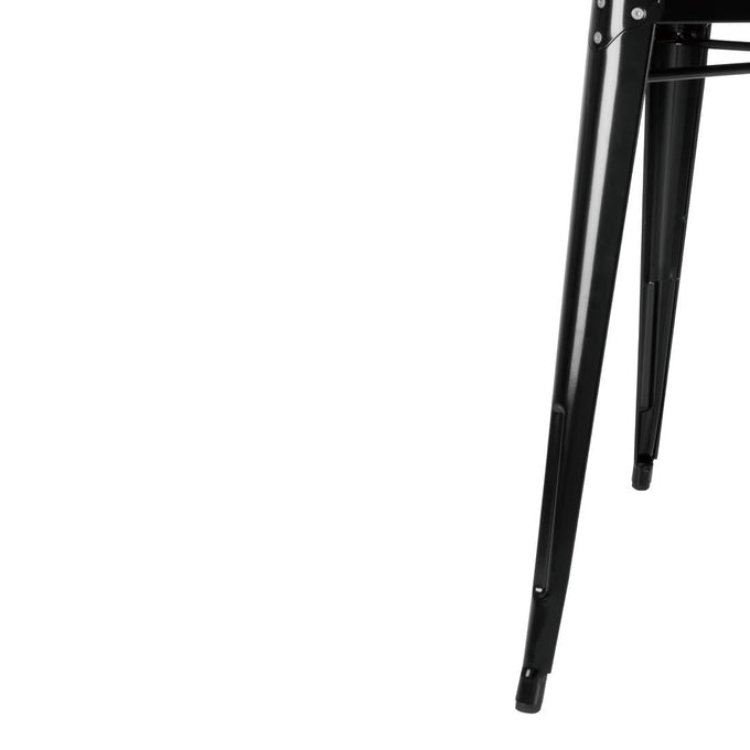 Table carrée en acier noir Bistro 668 mm - Bolero