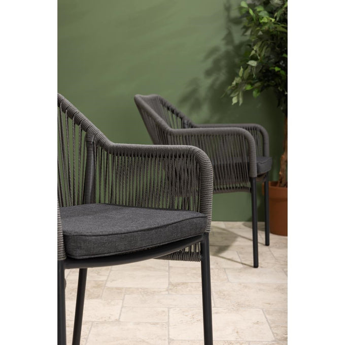 Fauteuils d'extérieur en rotin PE tressé Bay anthracite (lot de 2) - Bolero