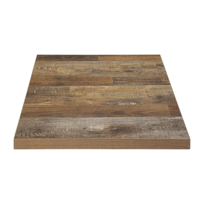 Plateau de table carré effet bois vieilli - 70 cm - Bolero