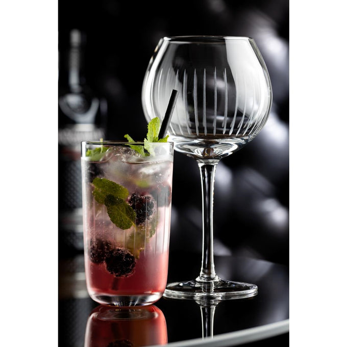 Verres hauts rainurés nid d'abeille Raffles 420 ml (lot de 6) - Utopia