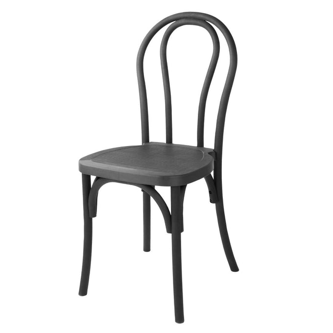 Chaises en résine style bois courbé Soho noires (lot de 4) - Bolero