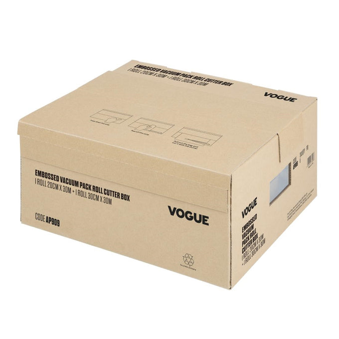 Rouleau d'emballage sous vide avec boîte de découpe (gaufré) 200 mm et 300 mm, lot de 2 - Vogue