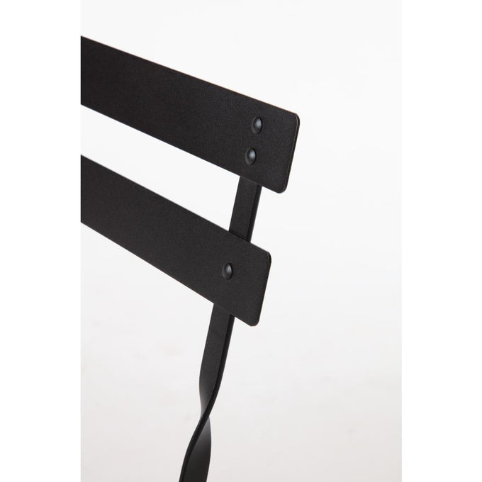 Chaises de terrasse pliantes en acier noires (lot de 2) - Bolero