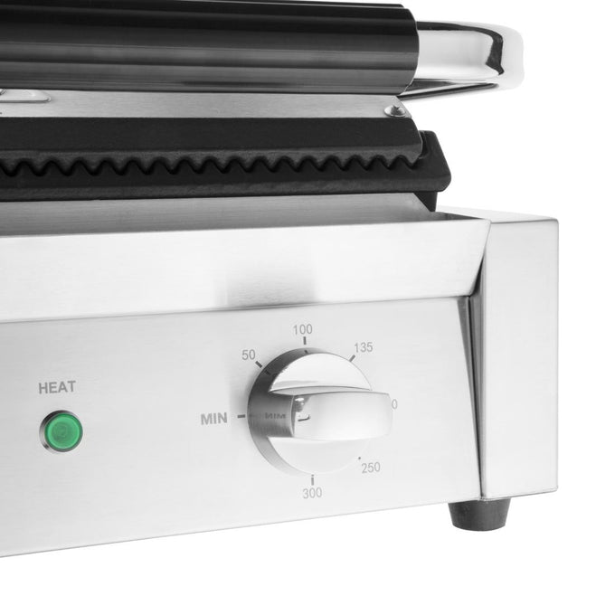 Grill panini - Gril de contact simple Bistro rainuré/rainuré - L 290 x P 395 x H 210 mm - Buffalo