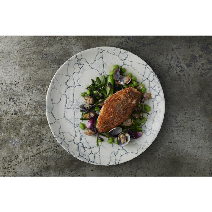 Assiettes rondes Studio Prints Kintsugi Pearl Evolve Grey 217 mm (lot de 12) - Churchill