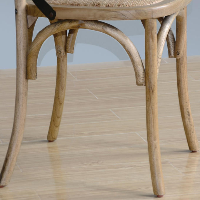 Chaises en bois patiné avec dossier croisé naturel (lot de 2) - Bolero