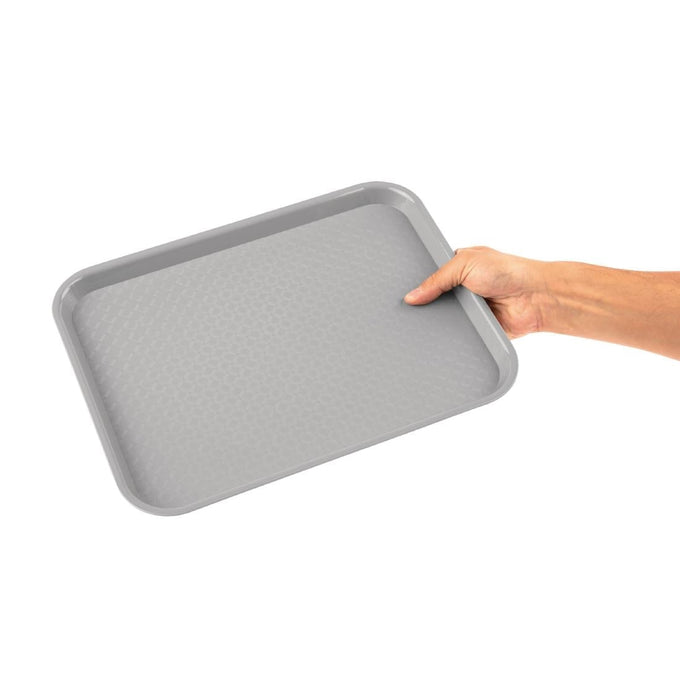 Plateau fast food en plastique Kristallon gris 275 × 353 mm - Olympia