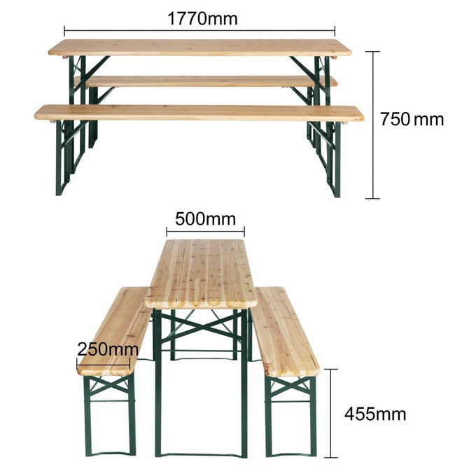 Ensemble brasserie table et bancs 1770 × 500 mm - Bolero