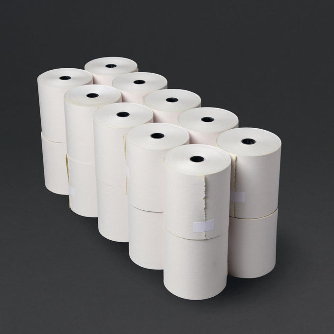 Rouleau de caisse 2 plis non thermique blanc et jaune 76 × 70 mm (lot de 20) - Olympia
