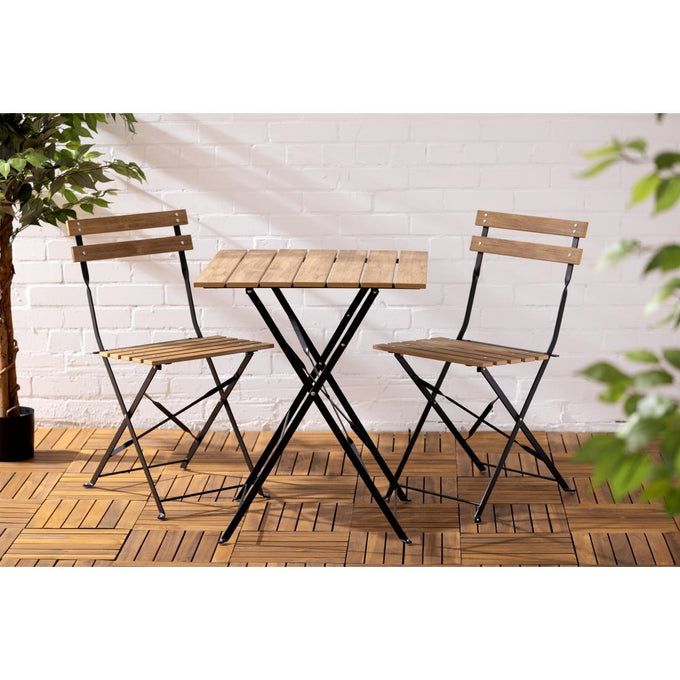 Chaises de terrasse pliantes Perth effet bois (lot de 2) - Bolero