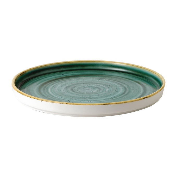 Assiettes avec rebord Stonecast Samphire Green 210 mm (lot de 6) - Churchill
